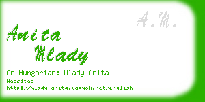 anita mlady business card